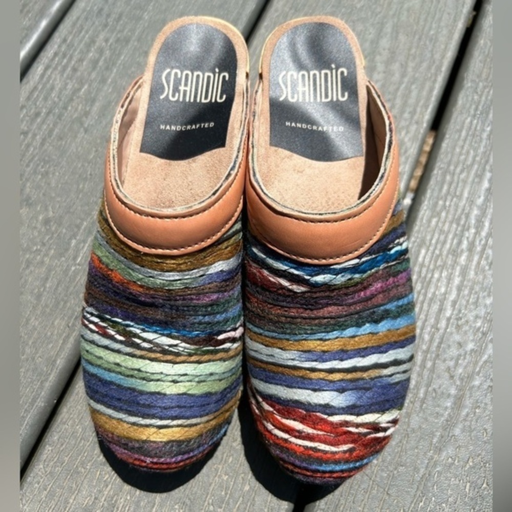 Scandic New England Hippie Yard Collection Scandinavian Mule Clogs Sz 38 NEW